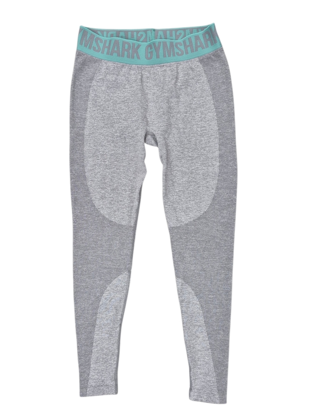 Gymshark leggings women's medium gray heathered tiel logo elastic waist